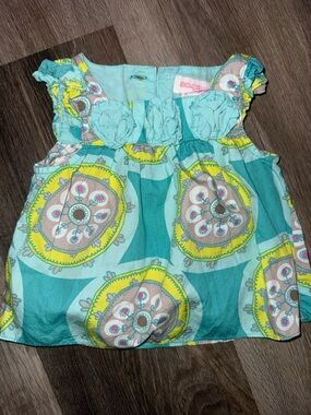 OshKosh B'gosh Turquoise and Yellow Floral Medallion Baby Top